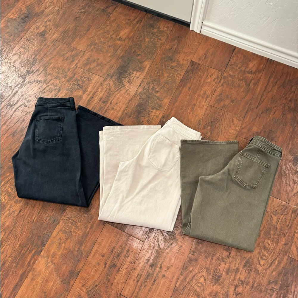 Universal thread high rise-wide leg jeans {SET OF 3}